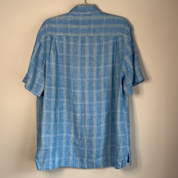 Caribbean Joe 100% Linen Short Sleeve Button Down Shirt Size L - Picture 2 of 7